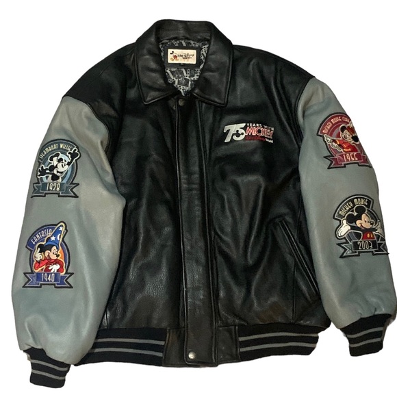 Disney Jackets & Coats Rare Disney World Leather Jacket 75 Years
